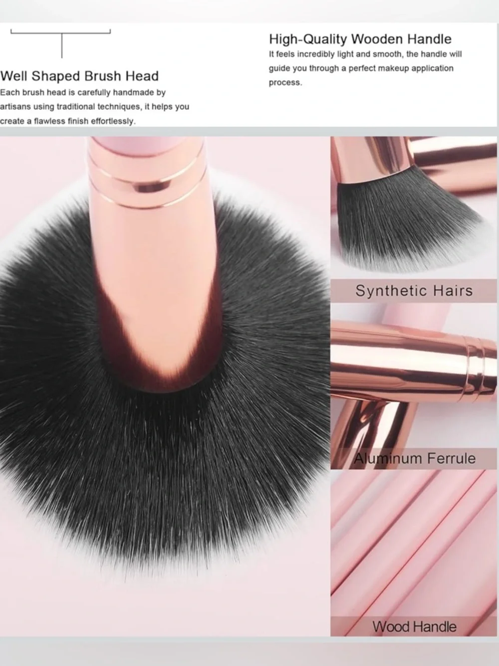 Perfection Pink and Rose Gold Professional Makeup Brush Set